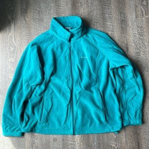Columbia fleece zip jacket. Teal.